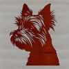 Dog Breed Character Study A close-up illustration of a Yorkshire terrier's head with distinctive features.