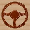 Car Steering Wheel Illustration A detailed illustration of a car steering wheel with smooth lines and precise design elements.