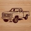 Vector Illustration of a Beautiful Pickup Truck A detailed illustration of a pickup truck, designed as vector art for various applications.