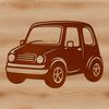 Car Illustration in SVG Format An SVG design of a car featuring clean shapes and geometric forms.
