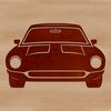 Front-End Vehicle Illustration A detailed, 2D illustration of a vehicle's front end, designed as vector art.