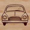 A simple illustration of a vehicle with detailed lines and curves, suitable for cutting or engraving.