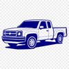 A high-resolution SVG design of a classic pickup truck for various uses.