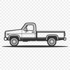 Classic Vehicle Design Vector Art A digital illustration of a classic pickup truck with detailed features, suitable for various design applications.