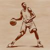 Male Basketball Player in Action SVG Design A male basketball player in mid-action, rendered as a vector graphic.