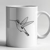 A colorful illustration of a hummingbird in flight, featuring iridescent feathers.
