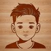 Simple Boy Line Art Design A simple line art illustration of a young boy in profile.