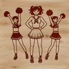 Cheerleader Pose Illustration A young girl wearing a cheerleading uniform, posing in a dynamic athletic stance.