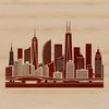 A digital illustration of a city skyline, rendered as a vector graphic.
