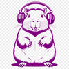 An SVG graphic of a capybara, a semi-aquatic mammal featuring distinctive features and markings.
