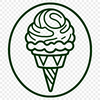 Vector illustration of a colorful ice cream cone with multiple scoops.