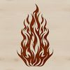 Free SVG Fire Shape Design A stylized illustration of flames in vector format, suitable for digital and commercial use.