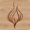A vector design featuring abstract, layered flames with a bold, modern aesthetic.
