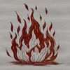 Bold Lines and Colorful Flames Design A stylized illustration of flames with bold lines and vibrant colors, suitable for digital design projects.