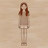 A young girl illustration created as an editable vector file.