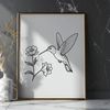Free Vector Bird Clip Art Illustration An ornithological vector design featuring a hummingbird in flight amidst foliage.