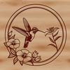 Beautiful Hummingbird Design A vibrant hummingbird perched on a floral branch, designed as a vector graphic for digital use.