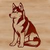 Husky Illustration An illustration of a Husky dog in a seated position, created as a scalable graphic file.