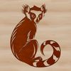 An illustration of a lemur in its natural habitat, featuring a wild animal from Madagascar's unique fauna.