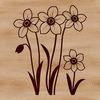 Colorful Spring Flower SVG Clip Art A detailed illustration of a blooming daffodil flower in various stages of growth.