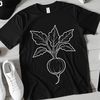 A simple line drawing of a radish in vector format.
