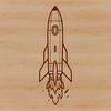 Cosmic Clip Art Vector Image Illustrative digital artwork of a futuristic rocket ship in space.
