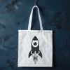 Elegant Rocket Ship Vector Art Illustrative 2D spaceship design with sleek lines and futuristic details.