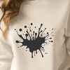 Splattered Shape Vector Graphic A small, rounded shape with a splattered appearance, similar to spilled slime.