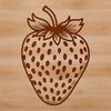 Glossy Strawberry Graphic A detailed illustration of a ripe strawberry with a glossy texture.