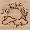 Radiant Solar Icon An outline design of the Sun as a clip art element with a transparent background.