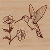 Beautiful Hummingbird Perch Clip Art A colorful hummingbird perched on a floral branch, ideal for personal or commercial vector art projects.