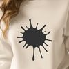 Fluid Splat Shape Design A stylized splat shape made up of fluid lines and curves, suitable for vector design.