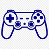 Digital Gamepad Design Clip Art A digital representation of a video game control device featuring directional inputs and action buttons.