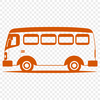 Bus Illustration SVG Vector Design A simple illustration of a bus with detailed lines and shapes, ideal for vector design projects.
