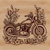 Illustrative SVG design of a motorbike with ornate floral patterns.