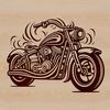 An ornate depiction of a motorbike, suitable for vector art designs and commercial use.
