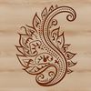 A stylized Paisley shape with intricate details, ideal for use in vector designs.