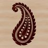 A single ornate paisley shape, suitable for vector design and cutting machine applications.