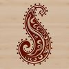 A classic ornate paisley shape, perfect for use as clip art in various digital designs.