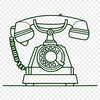 A high-resolution telephone icon designed as a vector graphic for various uses including Cricut projects and pyrography.