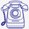 An illustration of a telephone with modern design features.