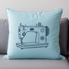 A detailed illustration of a sewing machine, created in vector format.