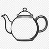 Classic Teapot Design SVG A minimalist illustration of a classic teapot with ornate details, perfect for graphic design projects.