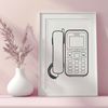 An SVG illustration of a modern telephone device, suitable for graphic design projects.