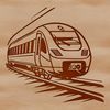 Train Illustration SVG Clip Art A stylized illustration of a train on a transparent background, suitable for digital cutting and design projects.