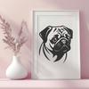 Artistic Pug In DXF Format - Free Download