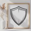 Vector Shield Icon for Creative Projects A stylized SVG shield icon suitable for vector art designs and cutting machine templates.