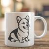 Free Sitting Corgi Digital Drawing