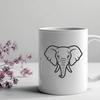 Beautiful Elephant Simple Line Drawing