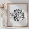 Artistic Ankylosaurus In PNG Format